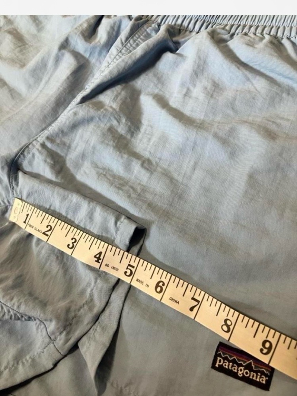 Patagonia Baggies Women’s Baby Blue Elastic Waist Shorts Size Large - Picture 5 of 6